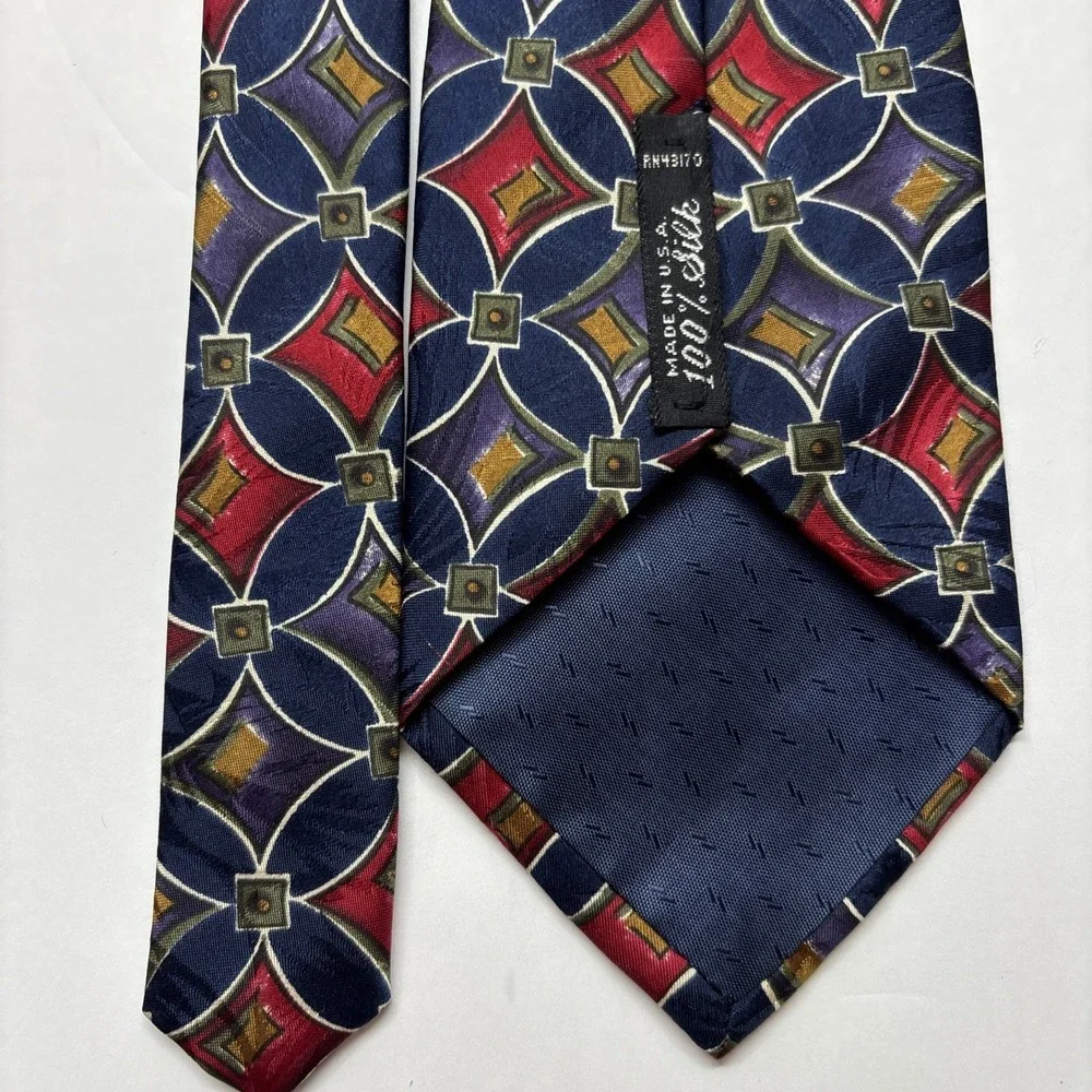 Geoffrey Beene Men 100% Silk Traditional Neck Tie‎ Multicolor